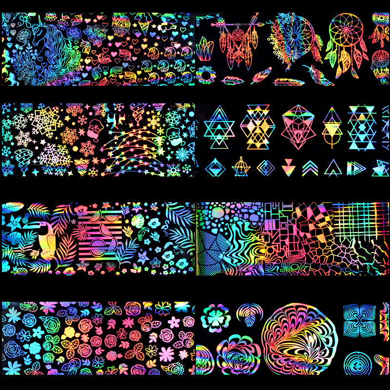 Nail Laser Star Sticker Thermal Transfer