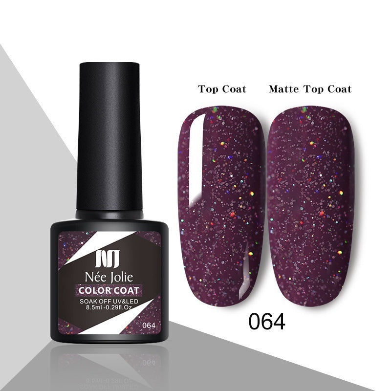 Glitter Reflective Gel Nail Polish Christmas Red UV