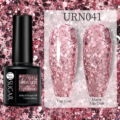 Black White Red Glitter Color Gel Nail Polish Matte
